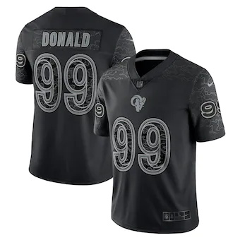mens nike aaron donald black los angeles rams rflctv limite
